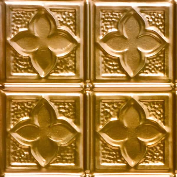 Take Home Sample - Clover Lincoln Copper 1 ft. x 1 ft. Decorative Tin Style Nail Up Ceiling Tile (1 sq. ft./case)