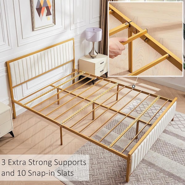 Gold metal 2024 bed frame