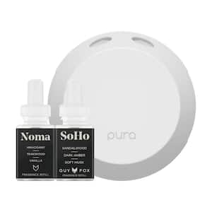 Smart Home Fragrance Diffuser Starter Set - Guy Fox SoHo & Noma Refills - WiFi connected, customizable home scent