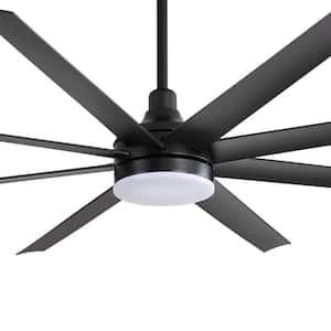 Archer 72 in. Integrated LED Indoor Black Ceiling Fans with Light and Remote Control Included
