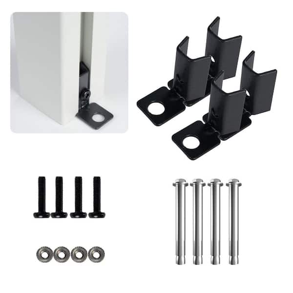 The Accessory Hardware Pack of Flat Squared Pole Privacy Screens with 2 Panels Specifically for Hard Surfaces
