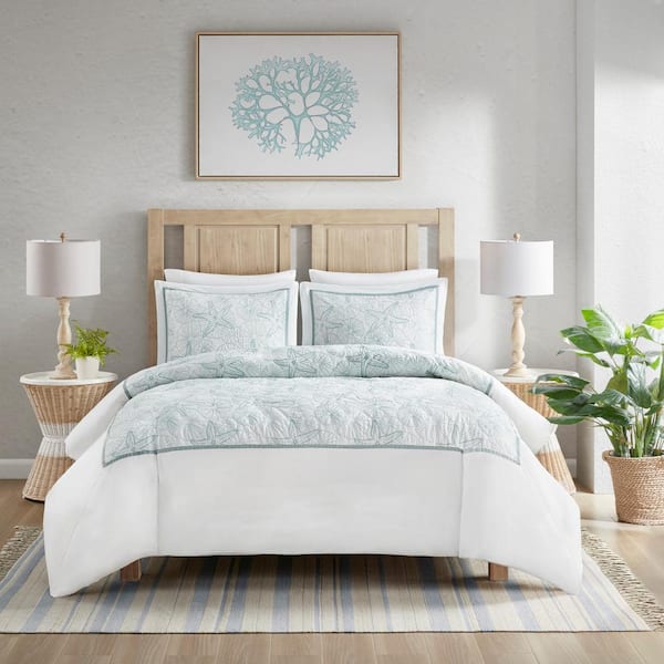 HARBOR HOUSE Maya Bay 3-Piece White Cotton King Duvet Cover Set