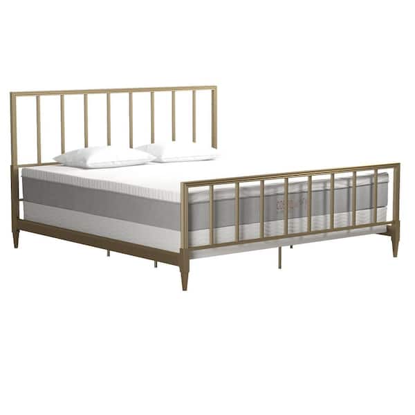 Cosmoliving By Cosmopolitan Blair Brass, King Gold Bed