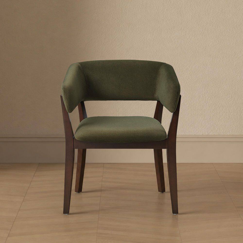Blake Modern Green Faux Mohair Upholstered Dining Arm Chair (Set of 4)