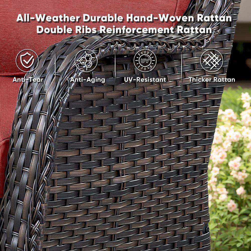 Close-up of dark brown woven wicker material.