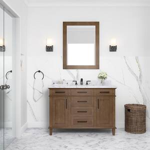 Sonoma 48 in. W x 22 in. D x 34 in H Bath Vanity in Almond Latte with White Carrara Marble Top
