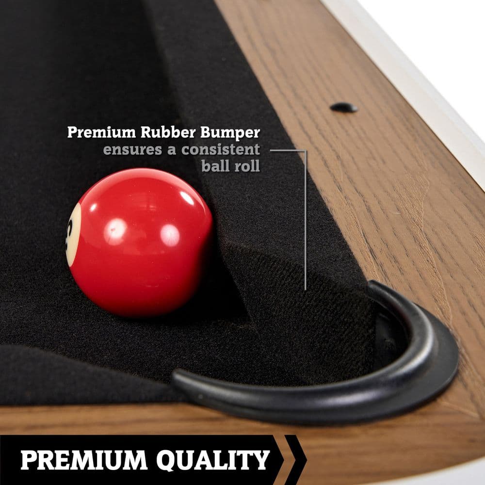 Apex 66" White and Oak Wood Modern Billiard Table