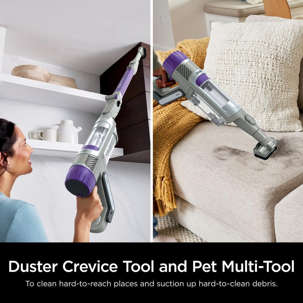 Shark Gray and Purple Cordless Stick Vacuum with HEPA Filter