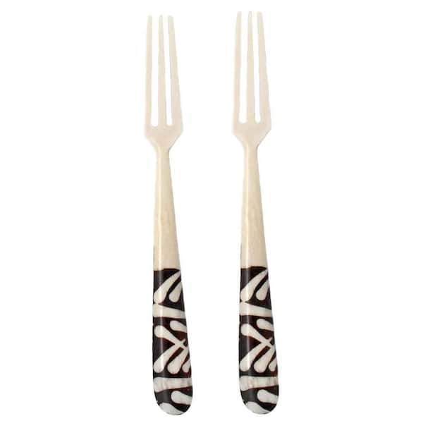 Global Crafts Long Batik Bone Appetizer Fork (Set of 2)
