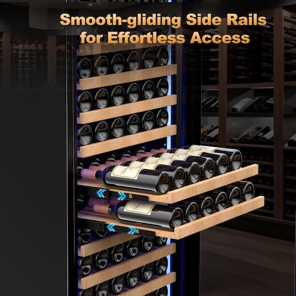 SOZT 23.54 in. Single Zone Cellar Cooling 154-Bottles Wine Cooler