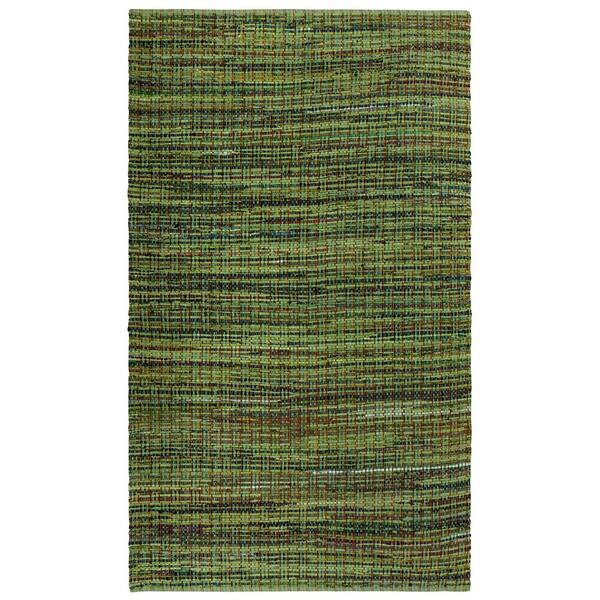 Complex Green Cotton 2 ft. x 5 ft. Rag Runner Rug