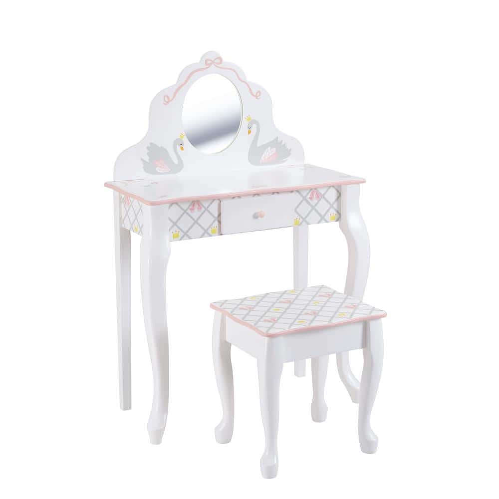 Fantasy Fields Swan Lake Play Vanity Table And Stool Set Td 12890a The Home Depot