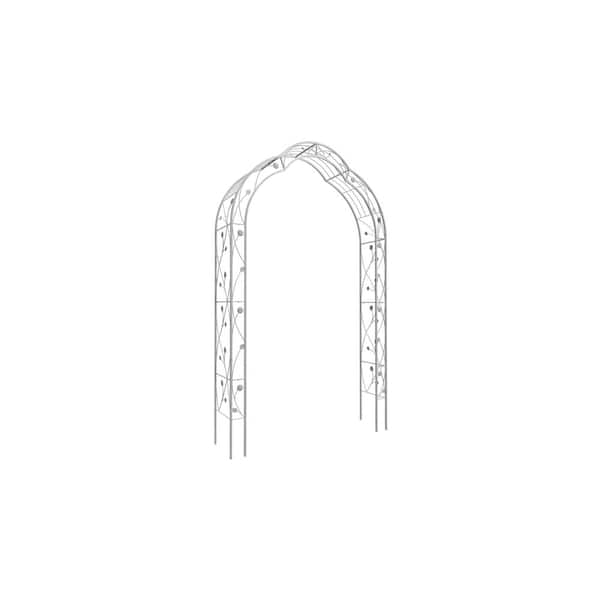 Cream White 98.4 in. H Metal Garden Arch Trellis for Climbing Plants, Support Rose, Wedding Arch