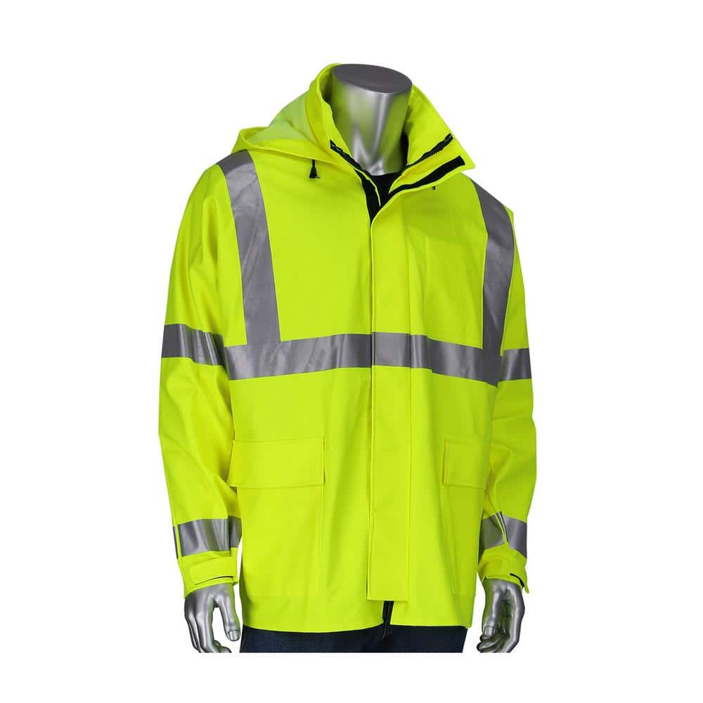 VizAR Men's X-Large Hi Vis AR/FR ANSI Type R Class 3 Waterproof Jacket with 2-Pockets and Hood, 14 cal/sq.cm price history on PriceWatchPro
