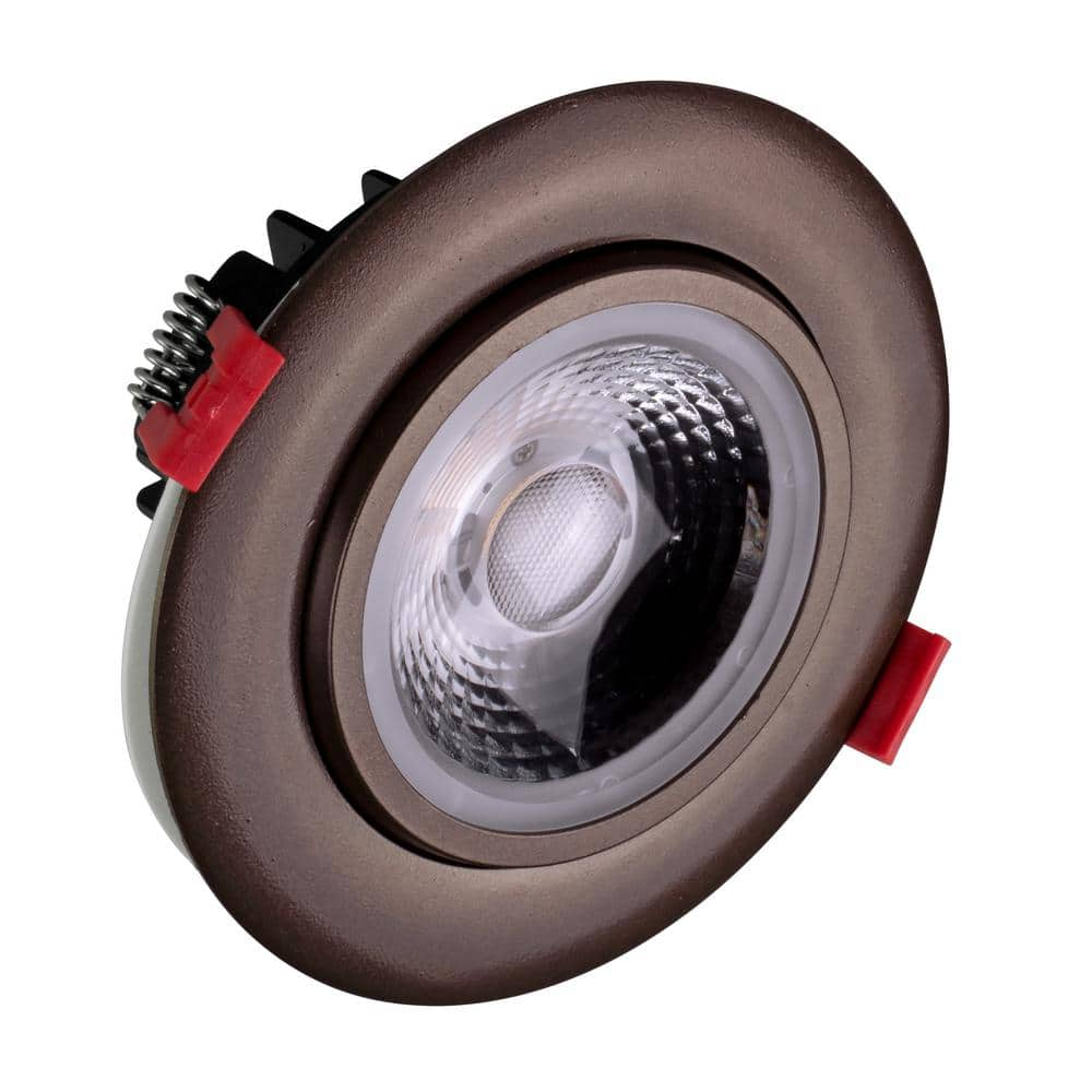 NICOR 4 in. Oil-Rubbed Bronze 2700K Remodel IC-Rated Recessed Integrated LED Gimbal Downlight Kit