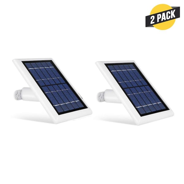 Wasserstein Solar Panel Compatible with Ring Spotlight Cam Battery, Ring Stick Up Cam Battery & Reolink Argus Pro (2 Pack, White)