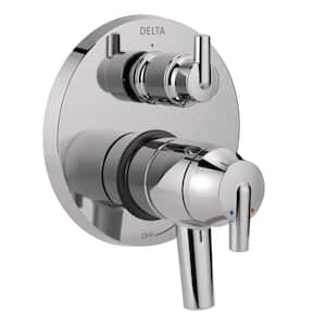 2-Handle Wall-Mount Valve Trim Kit with 3-Setting Integrated Diverter in Chrome (Valve Not Included)