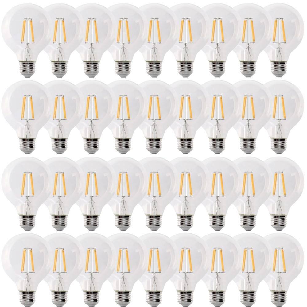 Feit Electric 40-Watt Equivalent G25 Dimmable Filament ENERGY STAR Clear Glass LED Light Bulb, Daylight (36-Pack)