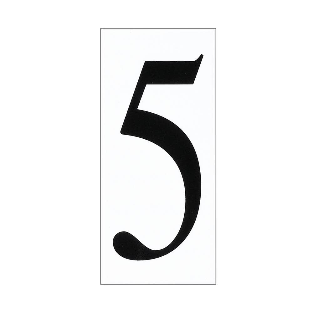 Address Light Collection White Plastic Number 5 Tile
