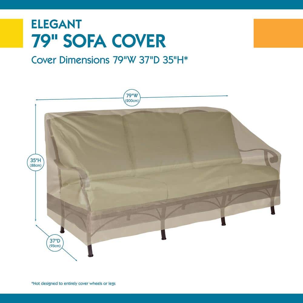 Elegant Waterproof 79 Inch Beige and Brown Patio Sofa Cover
