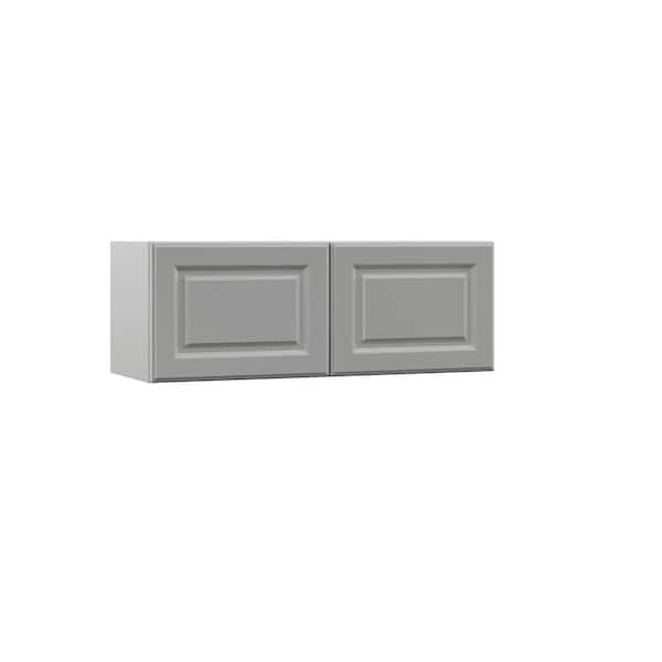 Hampton Bay Designer Series Elgin Assembled 33x12x12 in. Wall Kitchen Cabinet in Heron Gray