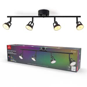 Wi-Fi Smart 2 ft. 4-Light Matte Black Integrated LED Fixed Track Lighting Kit, Color Changing Tunable White