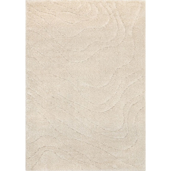 Noctis Collections 8' x 11' (7'10" x 11'2") Beige Geometric, Tonal/Solid Indoor Area Rug