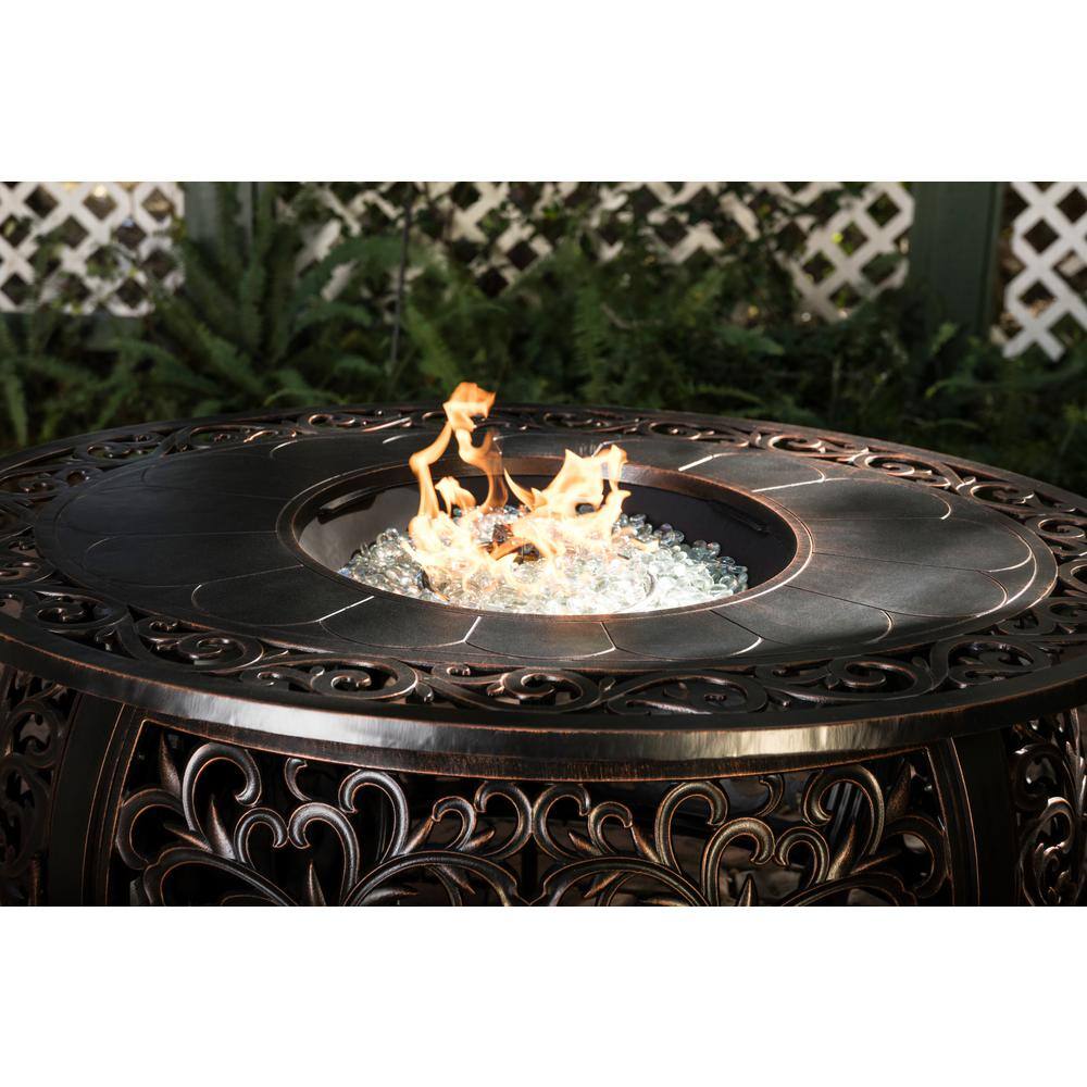 53" Bronze Cast Aluminum Gas Fire Pit Table