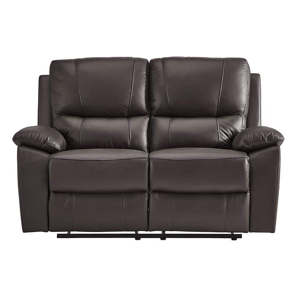 Lazzara Orina 57.5 in. W Brown Faux Leather Double Manual