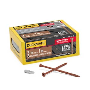 #9 x 3 in. Red Star Flat-Head Wood Deck Screw 1 lb.-Box (73-Piece)