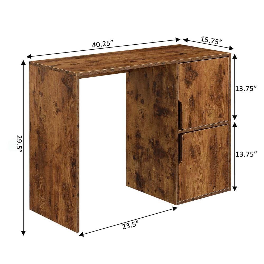Barnwood 40" Woodgrain Student Desk with Storage Cabinets