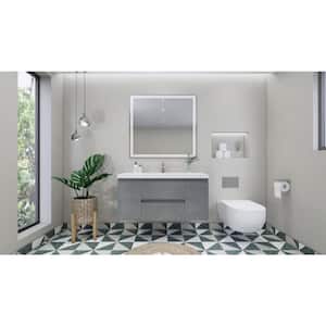 Bohemia 48 in. W Vanity in Cement Gray with Reinforced Acrylic Vanity Top in White with White Basin