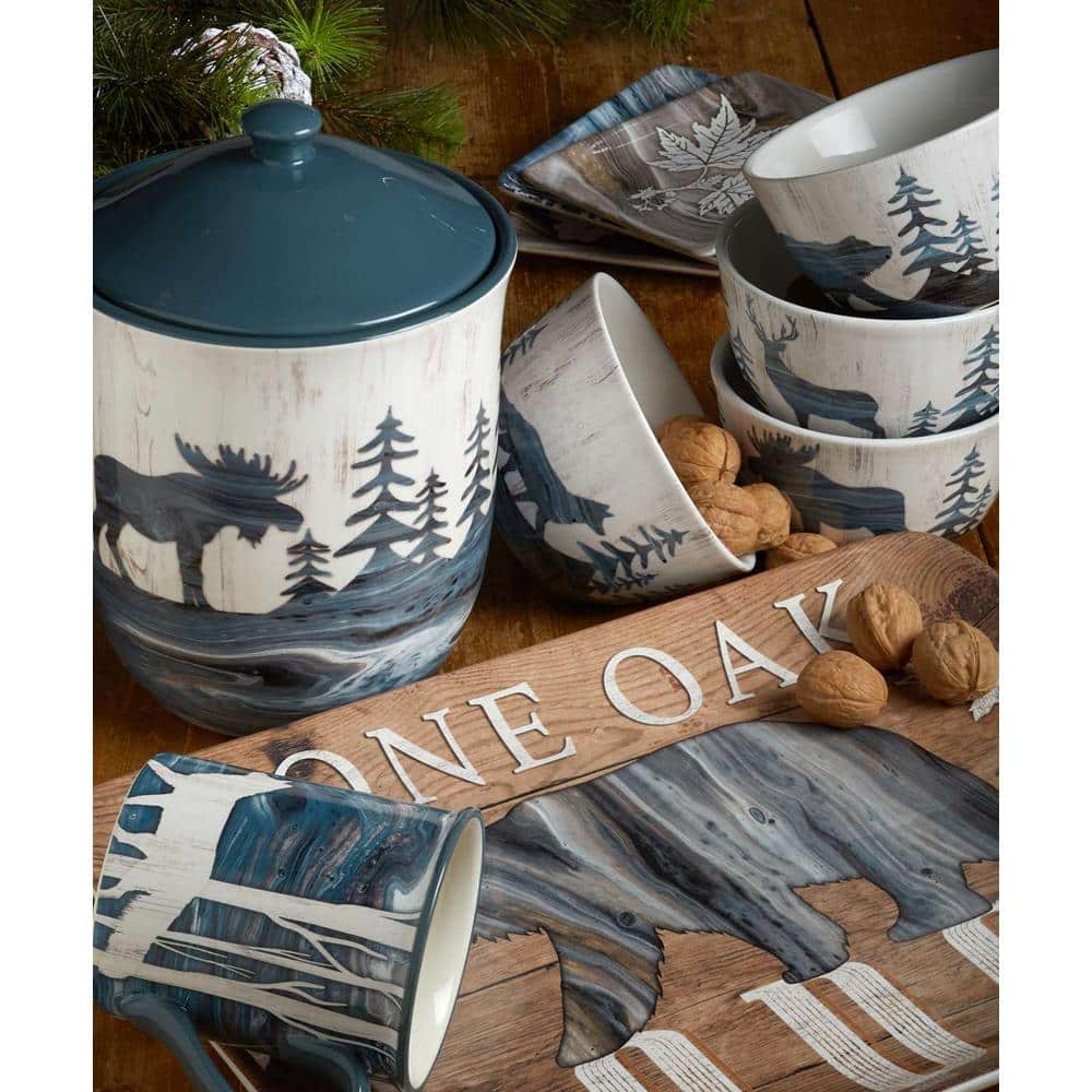 Fluidity Lodge Ceramic Winter Dinner Plates Set of 4
