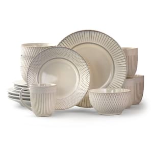 Market Finds 16-Piece Contemporary White Stoneware Dinnerware Set (Service for 4)