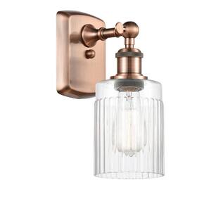 Hadley 1-Light Antique Copper Wall Sconce with Clear Glass Shade