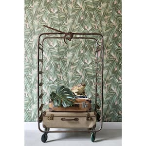 Dumott Olive Tropical Leaves Paper Strippable Wallpaper (Covers 56.4 sq. ft.)