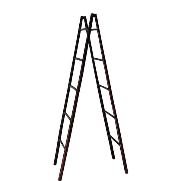 Master Garden Products Folding Bamboo 5 ft. Ladder Rack in Mahogany