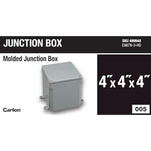 4 in. x 4 in. x 4 in. Gray PVC Junction Box