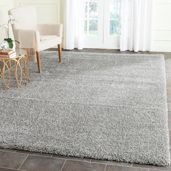 Santa Monica Shag Silver 10 ft. x 13 ft. Solid Area Rug