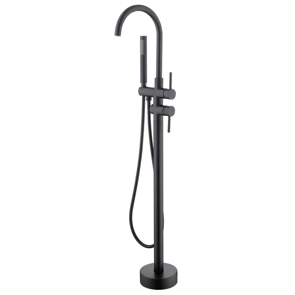 Tahanbath Single-Handle Freestanding Tub Faucet in Matte Black Z