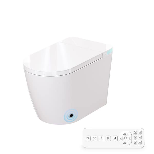 CASAINC Smart Elongated Tankless Bidet Toilet with Auto Open, Voice Control & Power-Off Flushing