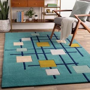 Tellis Teal 8 ft. x 8 ft. Square Area Rug