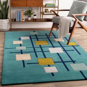Tellis Teal 10 ft. x 10 ft. Square Area Rug