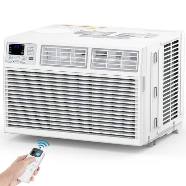 8,000 BTU 115V Window Air Conditioner Cools 350 sq. ft. with Dehumidifies and Remote in White