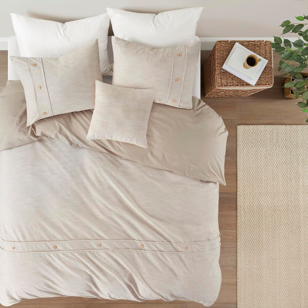 Natural Full Organic Cotton Comforter Cover Set with Insert