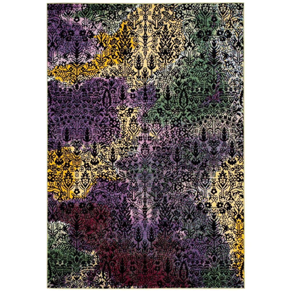 Ft X 9 Fl Area Rug Wtc673h, Purple And Yellow Rug