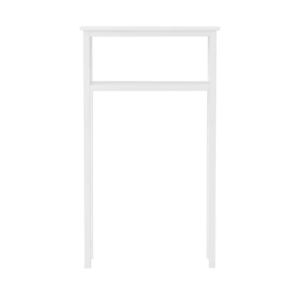 White Wood Over-the-Toilet Storage Shelf with Open Design