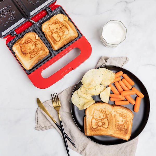 Uncanny Brands Hello Kitty Red 900W Grilled Sandwich Maker PP-KIT-HK1 - The  Home Depot
