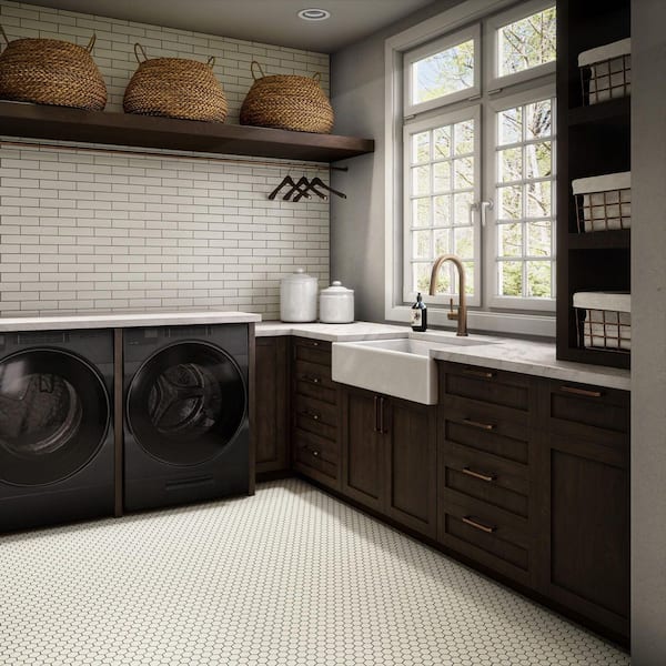 Restore Ivory 12 in. x 10 in. Matte Ceramic Hexagon Mosaic Tile (9.72 sq. ft. /Case)