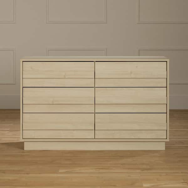 August Bleached Oak 51.25 in. 6-Dresser
